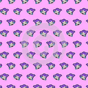 Little girl - emoji pattern 04