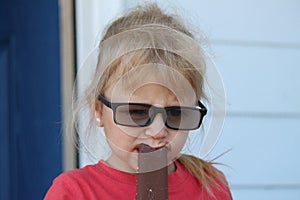 Little Girl enjoying ice cream