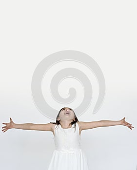 Little Girl Enjoying Studio Portrait