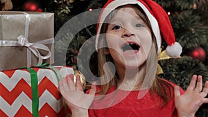 Little girl expresses excitement of Christmas