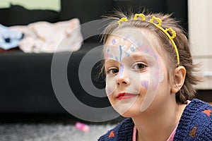 Little girl with face paint