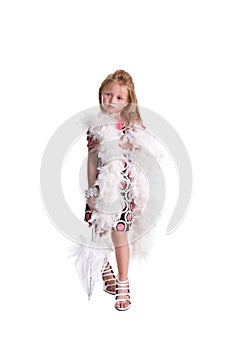 Little Girl Feathers and Lace