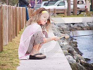 Little girl fishing