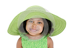 Little girl in floppy hat