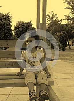 Little girl with a flower in her hair