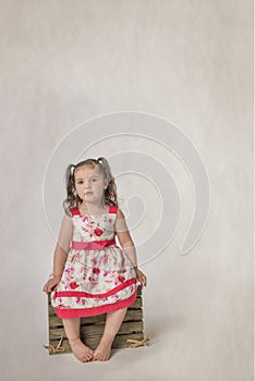 Little girl in flowered dress