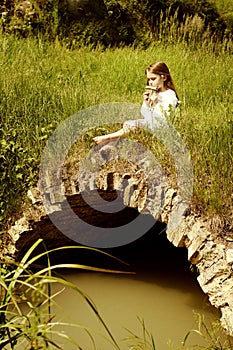 Little girl with flute