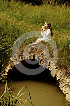 Little girl with flute