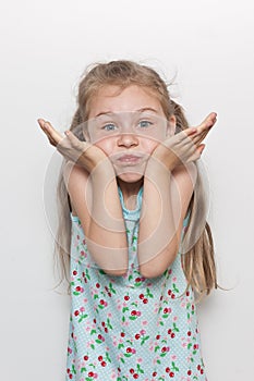 Little girl with a funny face