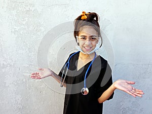 Little girl, future medical, professional,