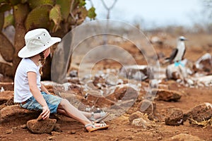 Little girl at Galapagos islands photo