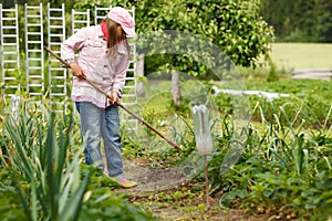 Little girl gardening