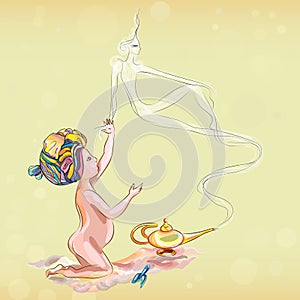 Little girl with Genie