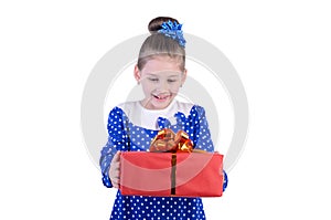 Little girl with a gift in their hands