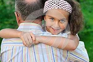 Little girl and grandfather