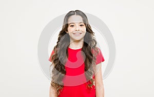 Little girl grow long hair. Teen fashion model. Styling curly hair. Change you can see. Hairdresser tip. Kid girl long