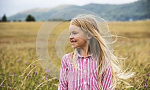 Little Girl Happiness Smiling Nature Outdoors Concept