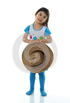 Little girl in hat isolated