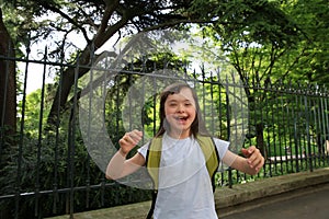 Little girl have fun in the park