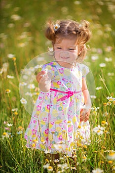 Little girl having fun outdoors.