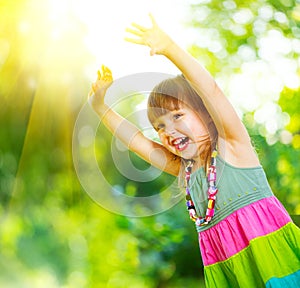 Little girl having fun outdoors