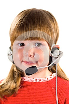 Little girl with headset