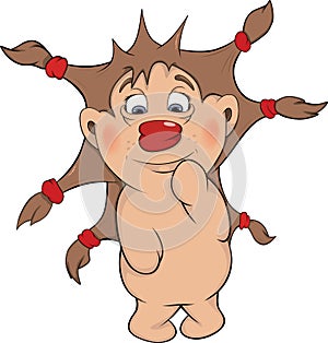 Small hedgehog. Cartoon