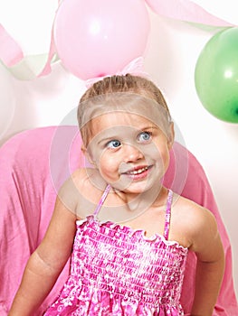 A little girl at her birthday party