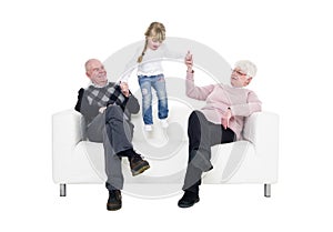 Little Girl with her grandparents