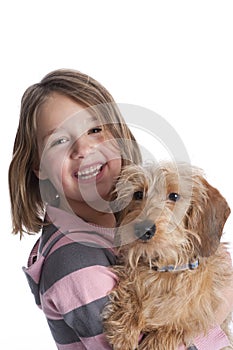 Little Girl And Her Pet Dog