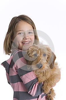 Little Girl And Her Pet Dog