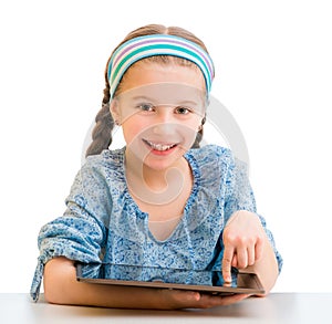 Little girl and her tablet