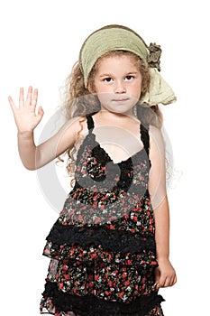 Little girl high five salute