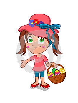 Little girl holding Easter basket