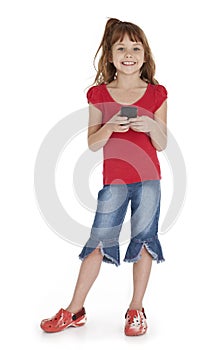Little Girl Holding Smartphone