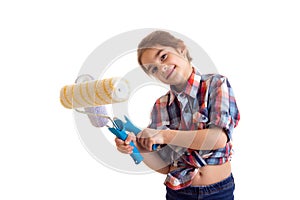 Little girl holding white rolls