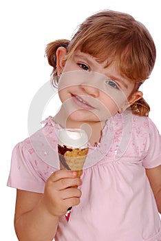 Little girl with ice cream