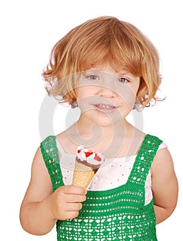 Little girl with ice cream