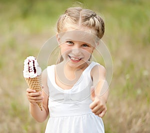 Little girl with ice-cream