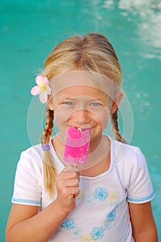 Little girl with ice-cream