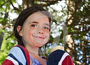 Little girl with an ice cream mustache