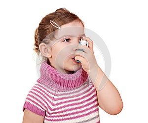 Little girl with inhaler