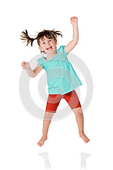 Little girl jumping