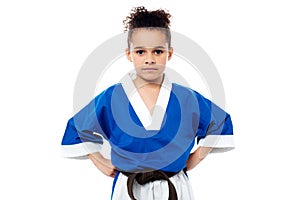 Little girl in a kimono with a black sash