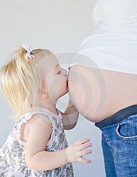 Little Girl Kissing Mom