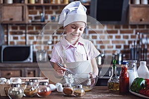 Little girl in kitchen