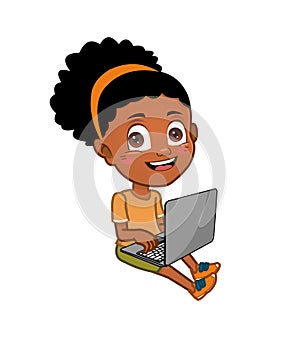 Little girl on laptop