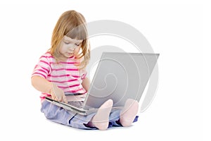 Little girl with laptop