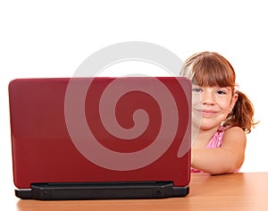 Little girl with laptop