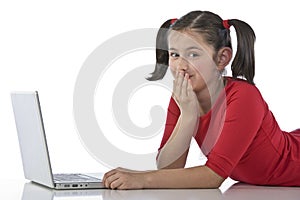 Little girl with laptop